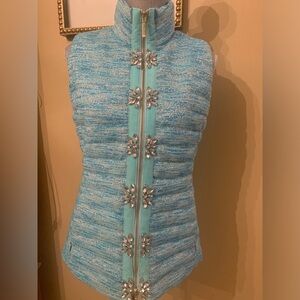 Beautiful Lilly Pulitzer: Noella Crystal Embellished Puffer Vest Sz. Small